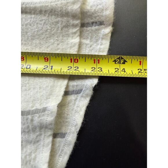 Solid And Striped Oxford Pocket Button Down Tunic Top Wool Silk Size Medium - Picture 11 of 11